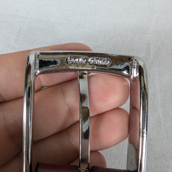 Kids Lacrosse Belt Brown Leather Blue Canvas Solid Brass Sports Team Sz 28 - Picture 7 of 8